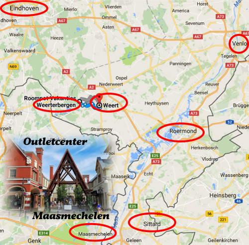 kaart Weert en Weerterbergen Limburg